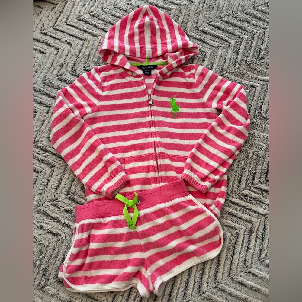 Girls Polo by Ralph Lauren Hoodie and Short set